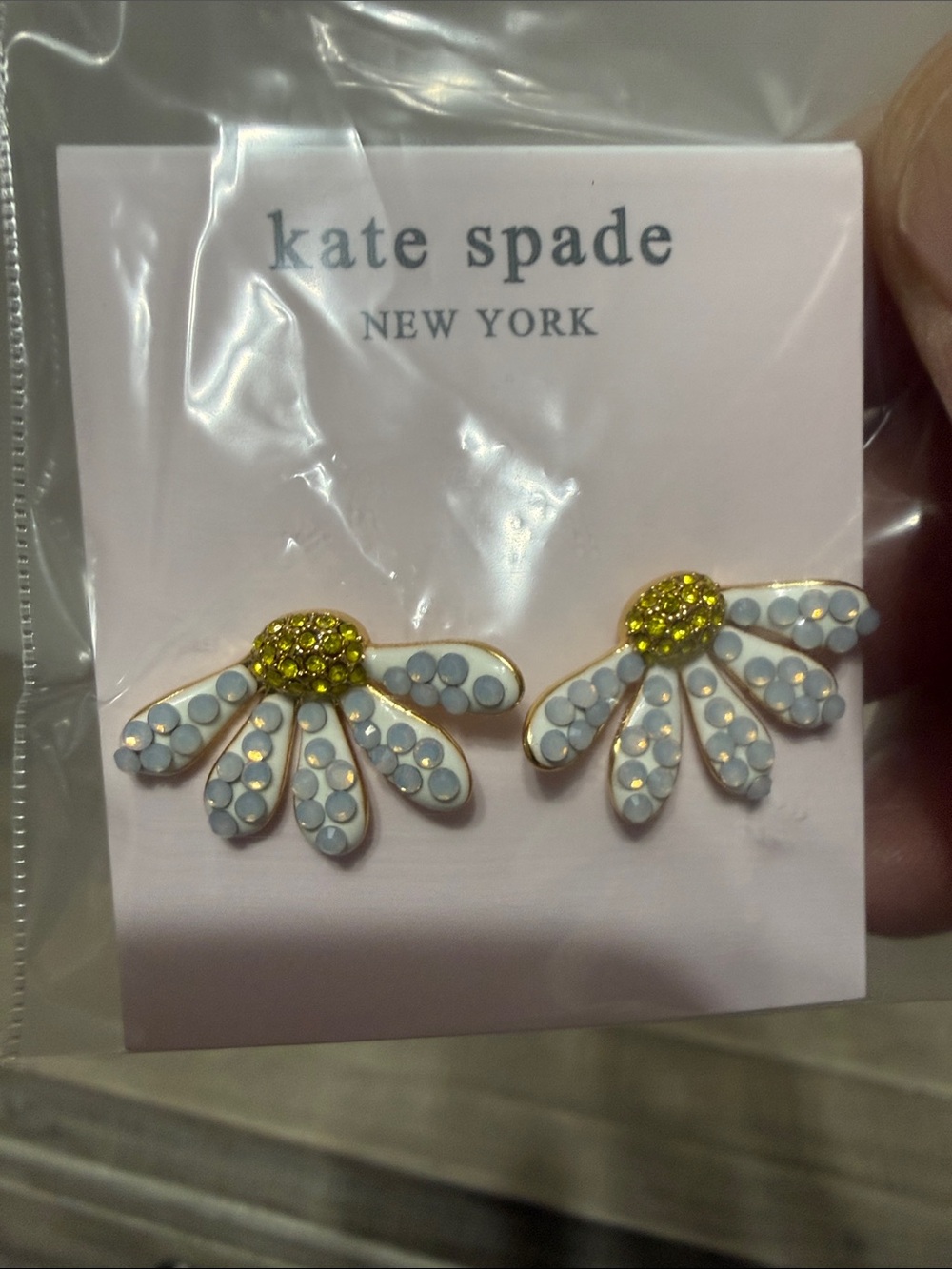 kate spade White and Yellow Daisy Stud Earrings